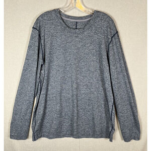 Lululemon Shirt Mens Size XL Blue Soft Jersey Long Sleeve Crew Neck Stretch